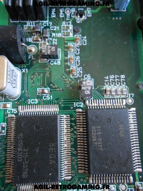Souder condensateurs Sega Game Gear
