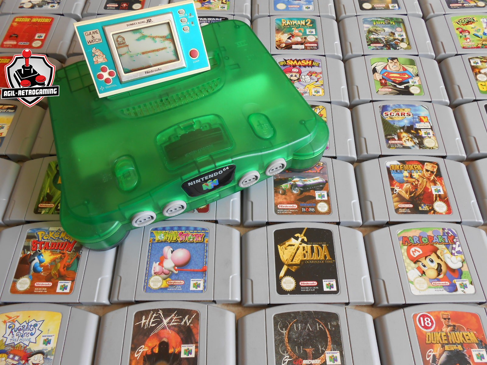 Jeux et consoles N64 : SuperMan, Pokémon Stadium, Tonic Trouble, Glover, Perfect Dark, Star Wars, Bomberman 64, 1080°