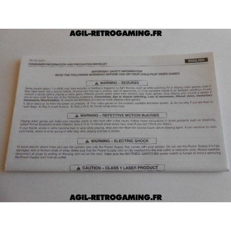 Notice de sécurité - Console GameCube