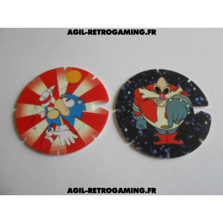 Lot de 2 Pogs Sonic The Hedgehog