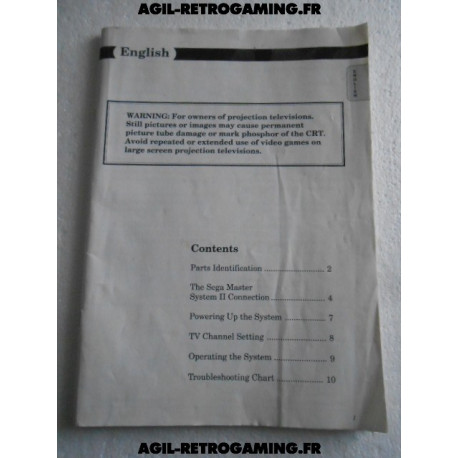 Mode d'emploi Console Master-System II