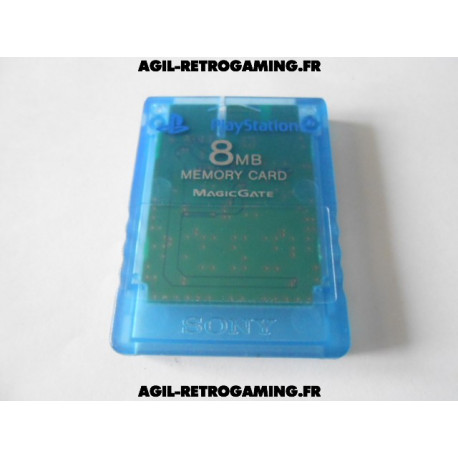 Carte Mémoire 8Mb officielle Sony Bleue transparente pour Playstation 2